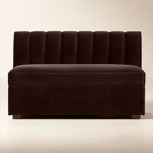 Duncan Dark Brown Velvet Dining Banquette Bench