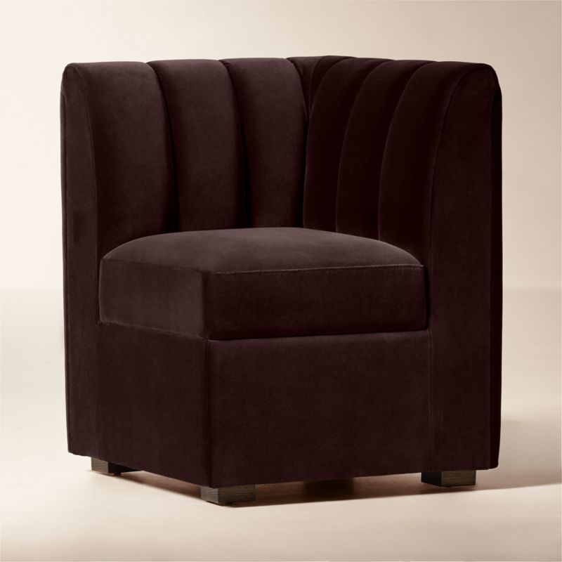 Duncan Dark Brown Velvet Corner Dining Banquette - image 2 of 10