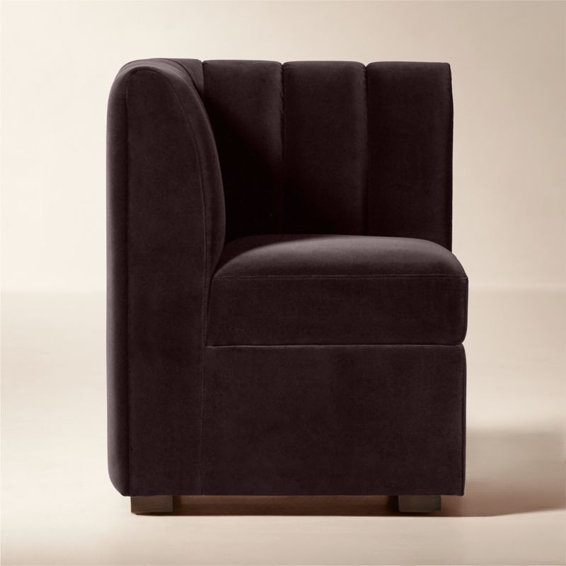Duncan Dark Brown Velvet Corner Dining Banquette - image 3 of 10