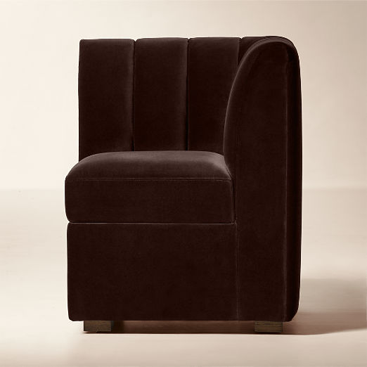 Duncan Dark Brown Velvet Corner Dining Banquette