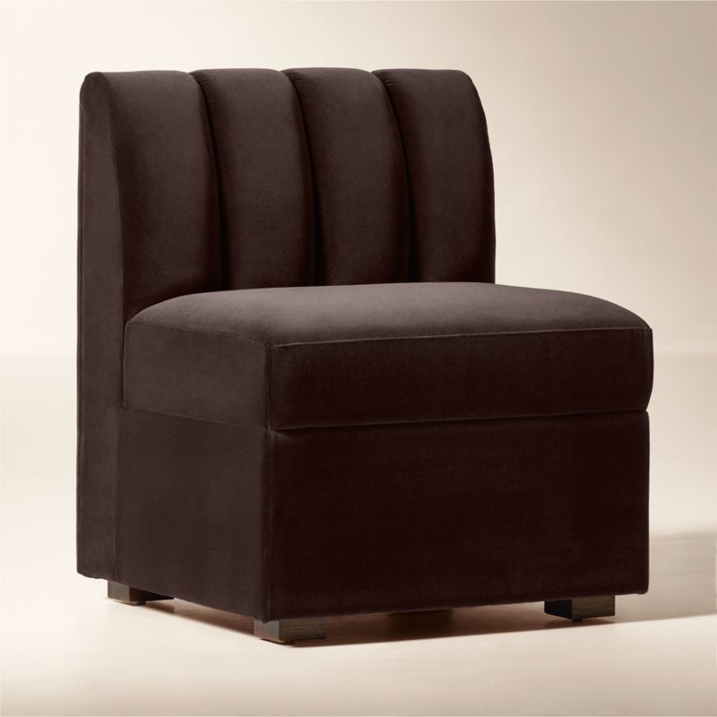 Duncan Dark Brown Velvet Single Dining Banquette - image 2 of 10