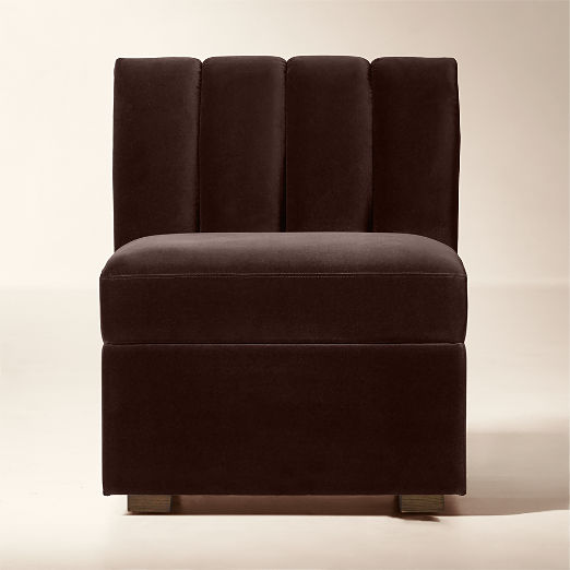 Duncan Dark Brown Velvet Single Dining Banquette
