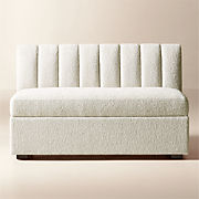 Duncan White Performance Fabric Dining Banquette Bench
