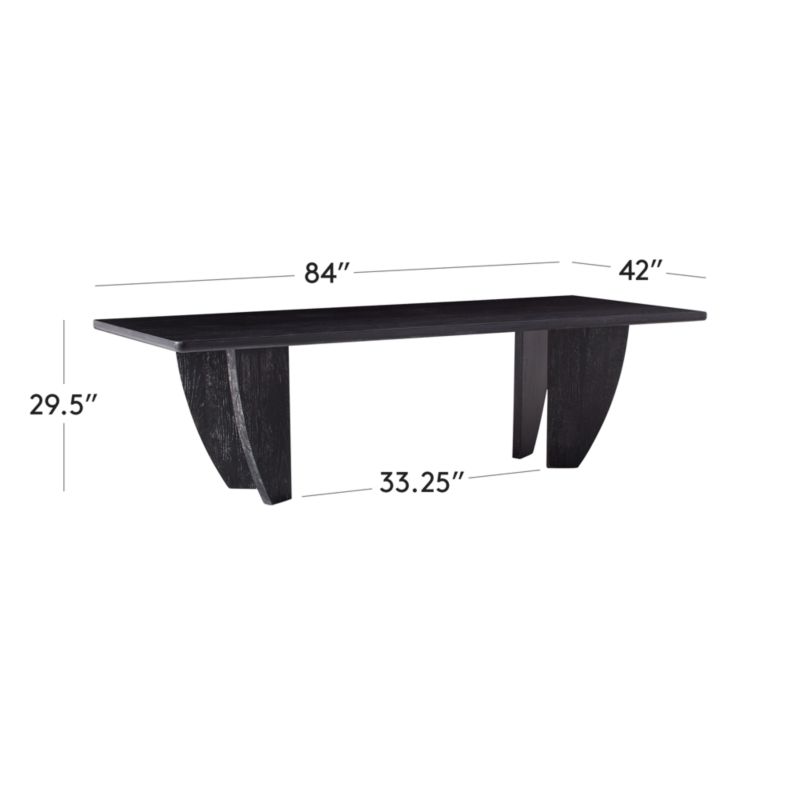 View Dunn Rectangular Black Ash Wood Dining Table 84" - image 3 of 9