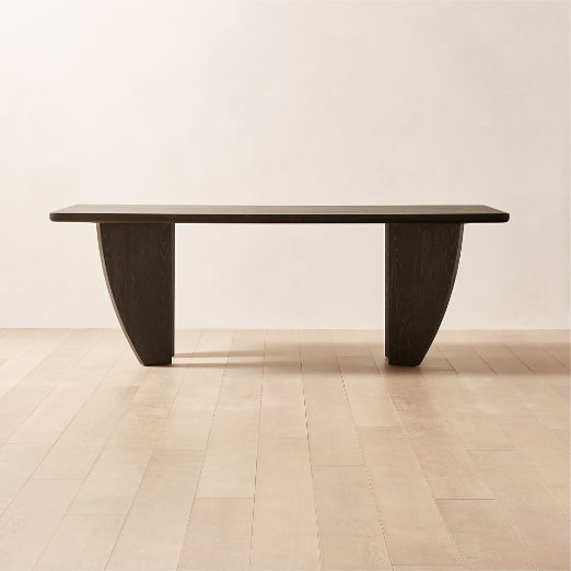 Dunn 84" Rectangular Black Ash Wood Dining Table