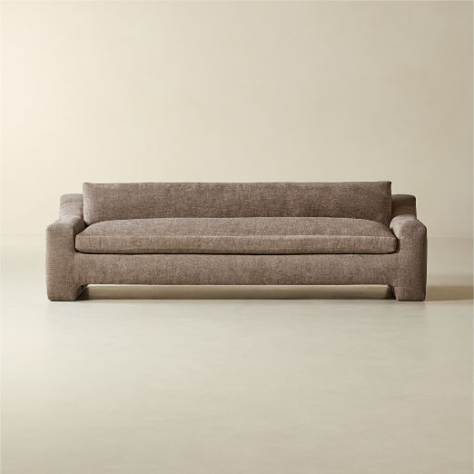 Durant 100" Light Brown Performance Fabric Sofa