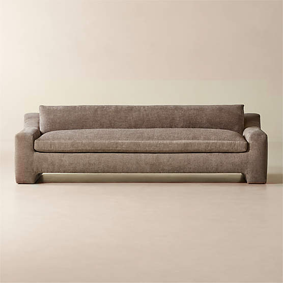 Durant 100" Light Brown Performance Fabric Sofa