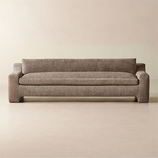 Durant 100" Light Brown Performance Fabric Sofa
