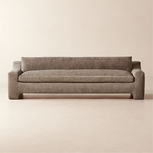 Durant 100" Light Brown Performance Fabric Sofa