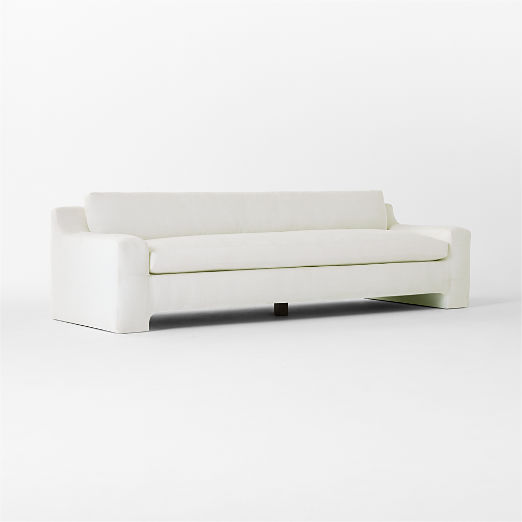 Durant 100" White Performance Fabric Sofa