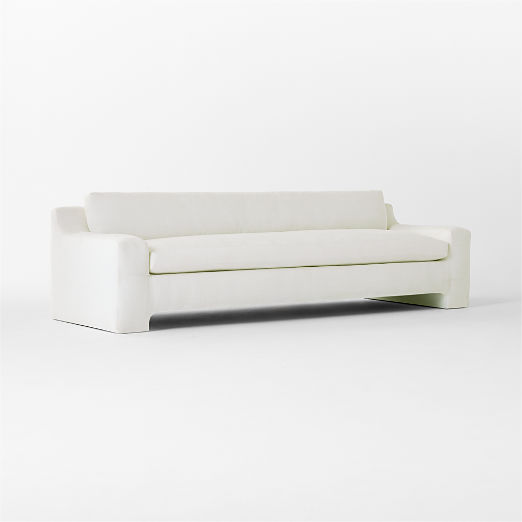 Durant 100" White Performance Fabric Sofa