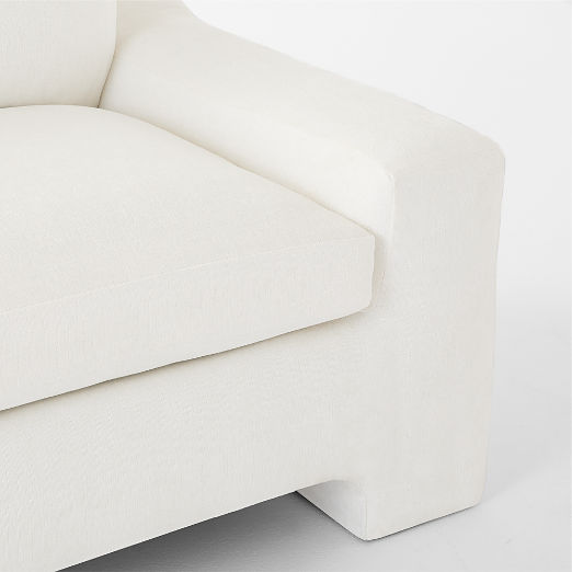 Durant 100" White Performance Fabric Sofa