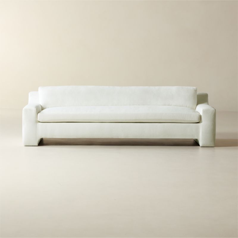 Durant 100" White Performance Fabric Sofa - image 0 of 8