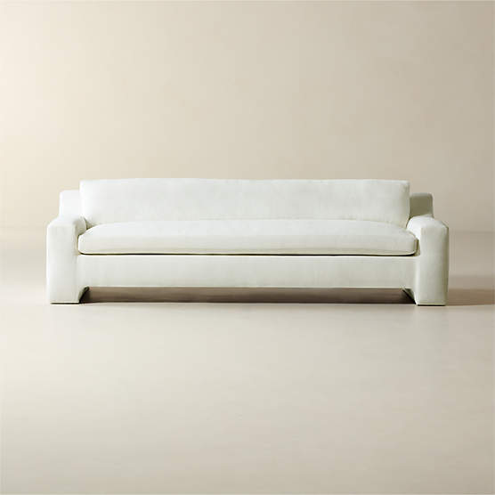 Durant 100" White Performance Fabric Sofa