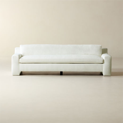 Durant 100" White Performance Fabric Sofa