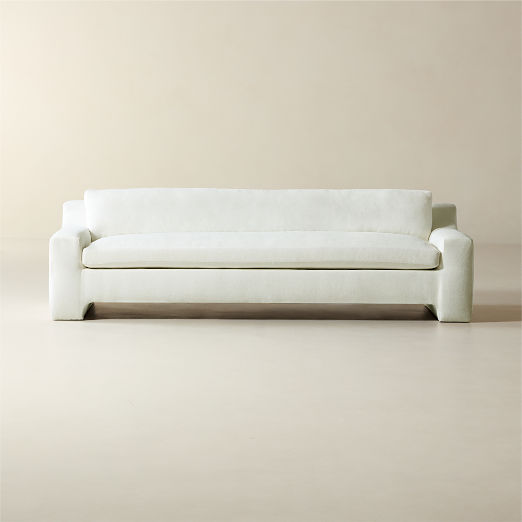 Durant 100" White Performance Fabric Sofa