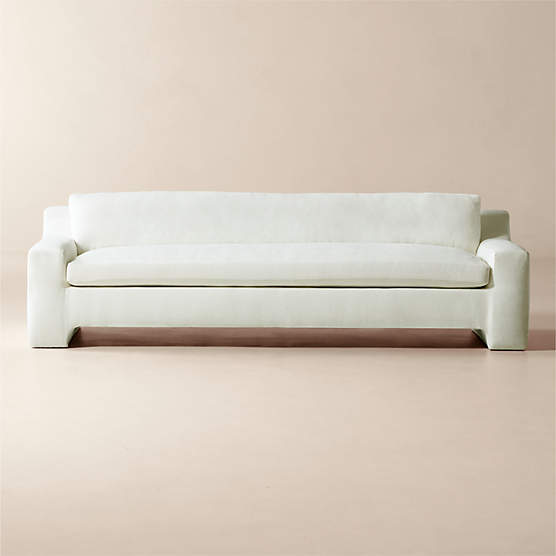Durant 100" White Performance Fabric Sofa