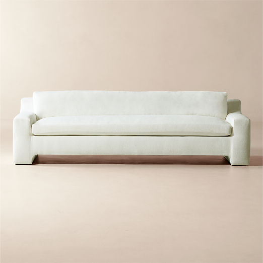 Durant 100" White Performance Fabric Sofa
