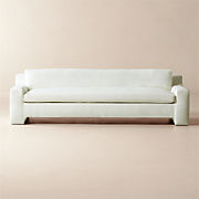 Durant 100" White Performance Fabric Sofa