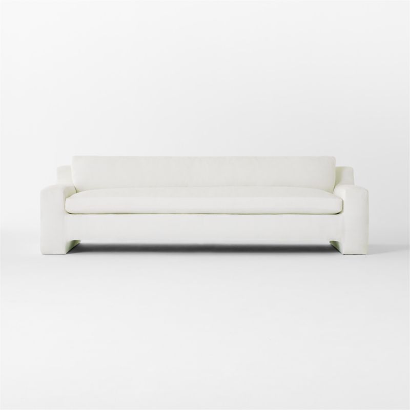 Durant 100" White Performance Fabric Sofa - image 2 of 8