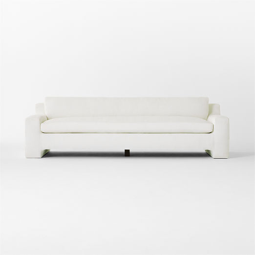 Durant 100" White Performance Fabric Sofa