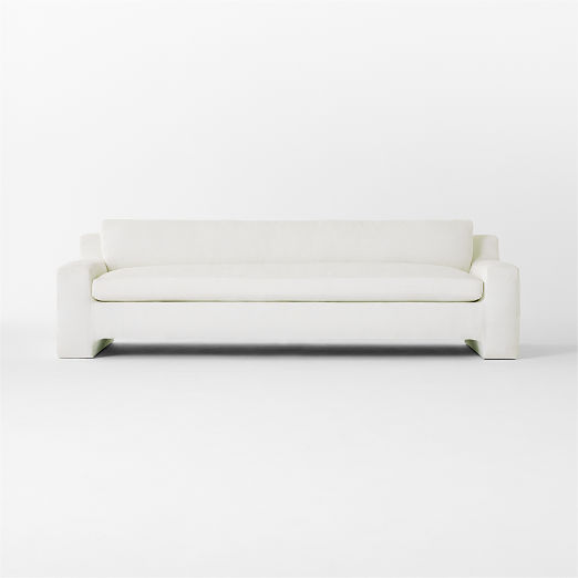 Durant 100" White Performance Fabric Sofa