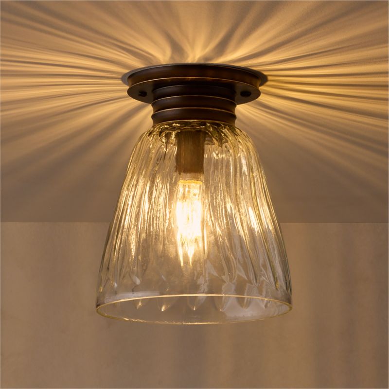 Dury Blackened Bronze And Glass Flush Mount - image 3 of 5