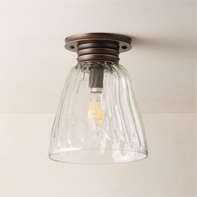 Dury Blackened Bronze And Glass Flush Mount - image 4 of 5
