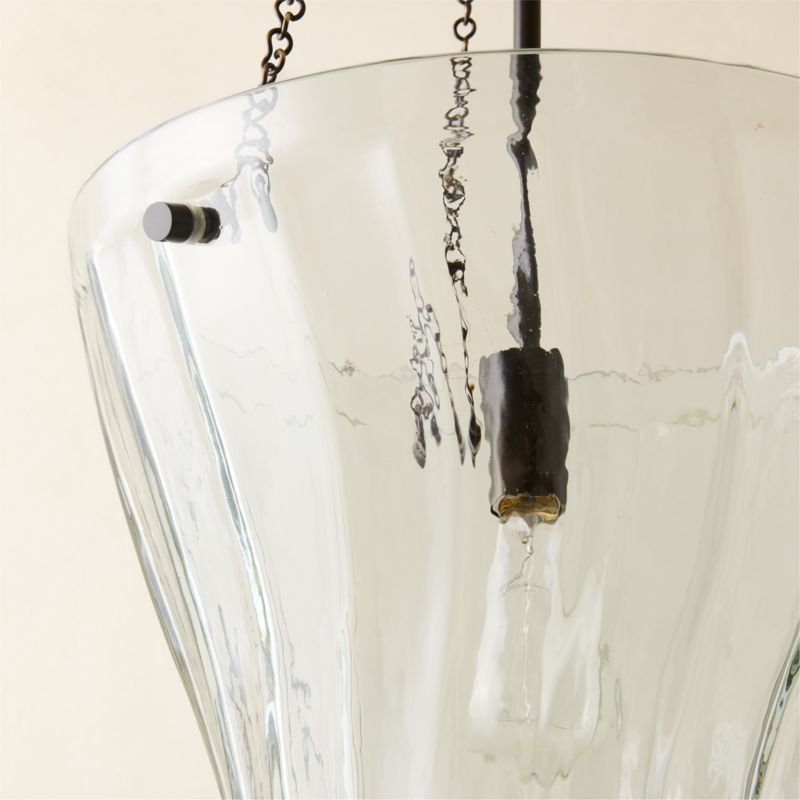 Dury Blackened Bronze And Glass Pendant Light 16" - image 2 of 7
