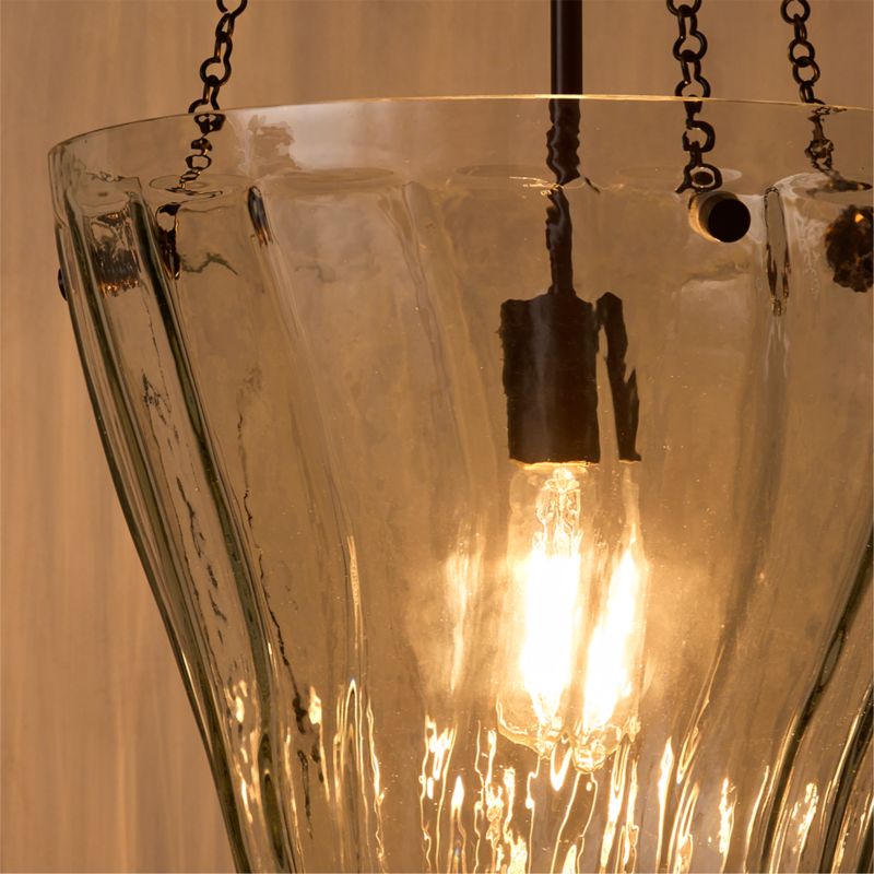 Dury Blackened Bronze And Glass Pendant Light 16" - image 4 of 7