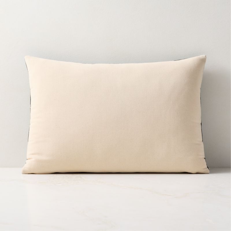 Dutton Handwoven Dark Green Leather Lumbar Pillow with Down-Alternative Insert 22"x15" - image 2 of 5