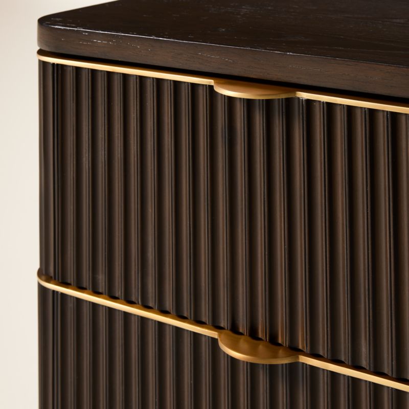 Davison 2-Drawer Fluted Dark Oak Nightstand - image 7 of 8