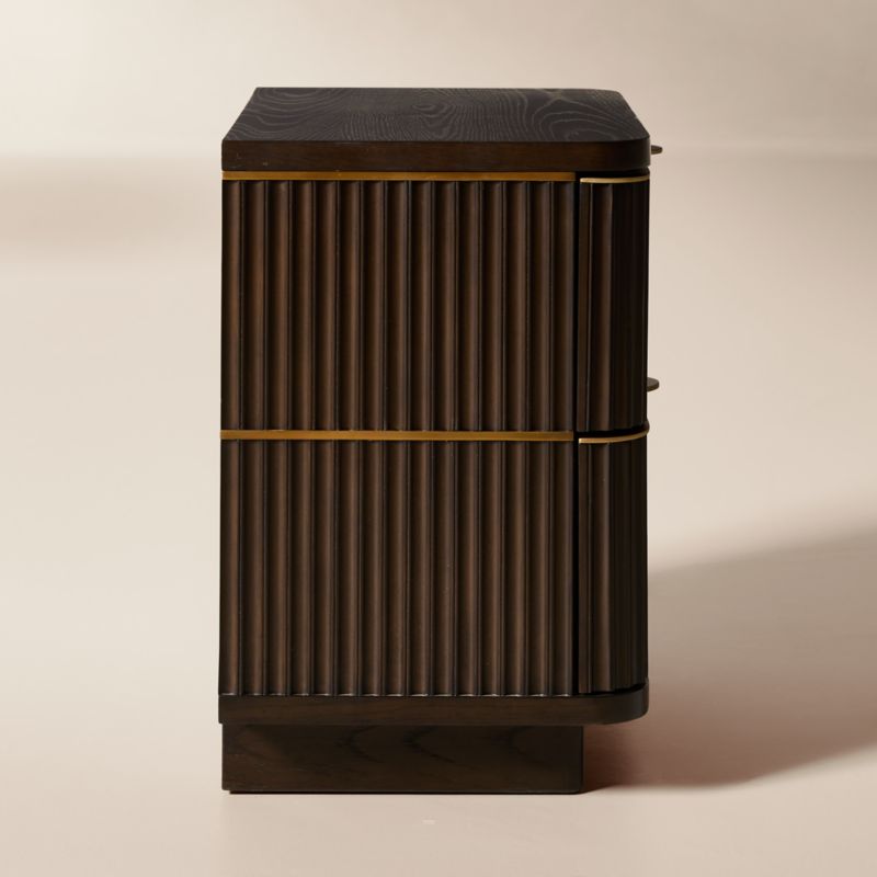 Davison 2-Drawer Fluted Dark Oak Nightstand - image 5 of 8