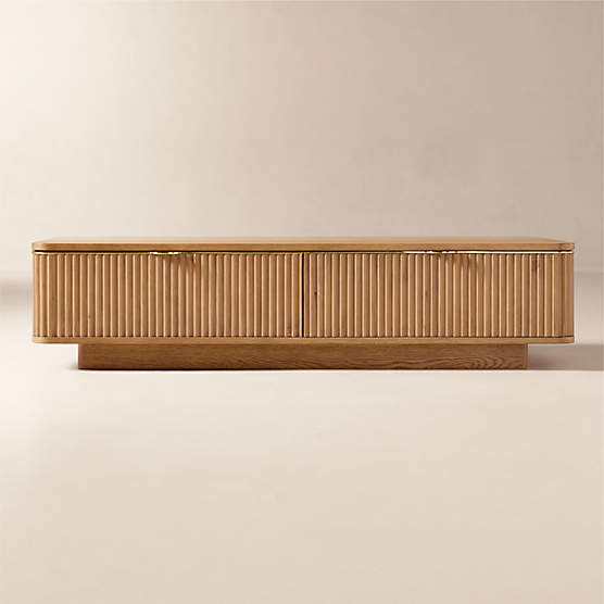 Davison 60" Rectangular Fluted Oak Coffee Table