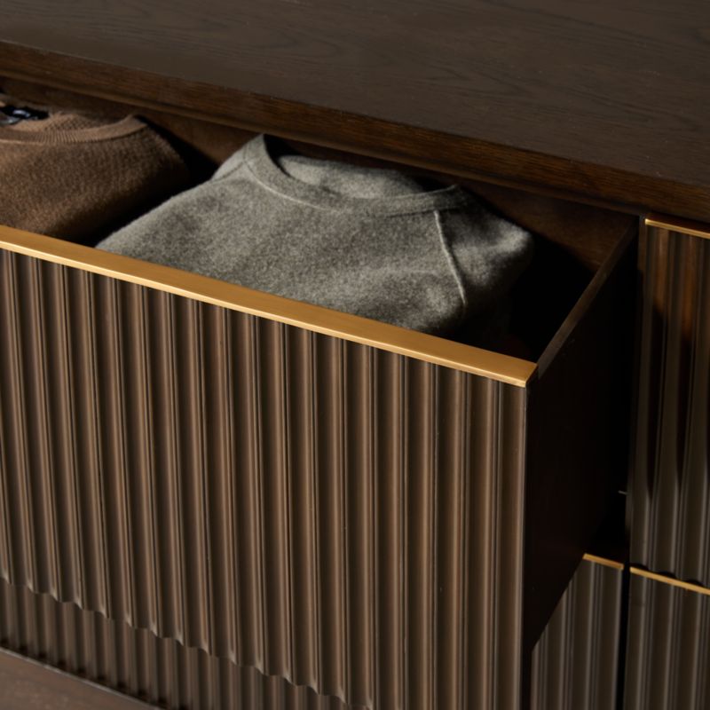 Davison 4-Drawer Fluted Dark Oak Dresser - image 7 of 8