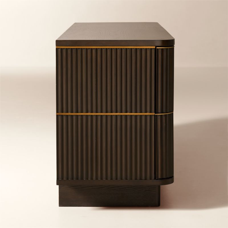 Davison 4-Drawer Fluted Dark Oak Dresser - image 4 of 8