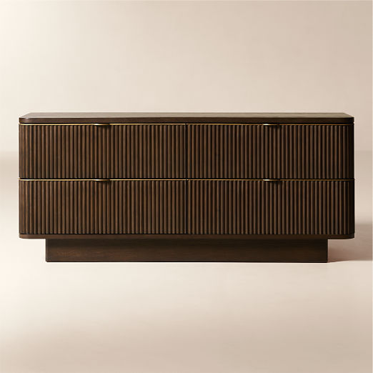 Davison 4-Drawer Fluted Dark Oak Dresser