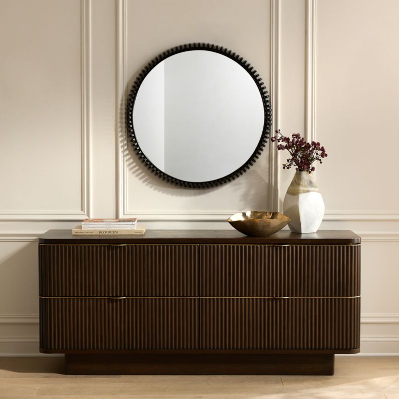 Davison 4-Drawer Fluted Dark Oak Dresser - image 2 of 8