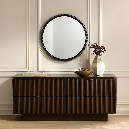 Davison 4-Drawer Fluted Dark Oak Dresser