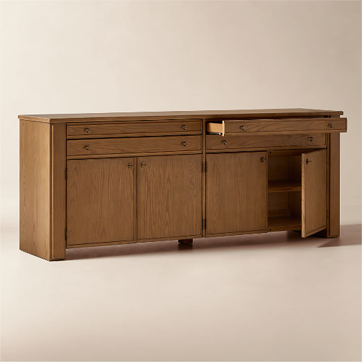 Daybreak 80" Light Ash Wood Credenza