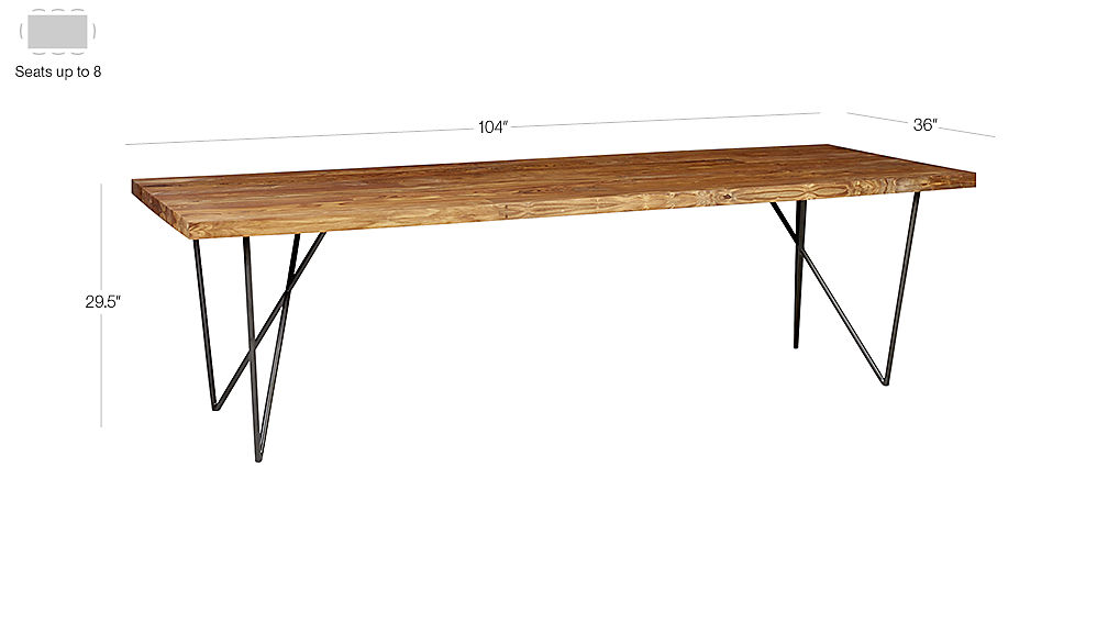 Dylan 36 X104 Dining Table Cb2 Tap To Zoom Image With Dimension For Dylan 36 X104 Dining Table