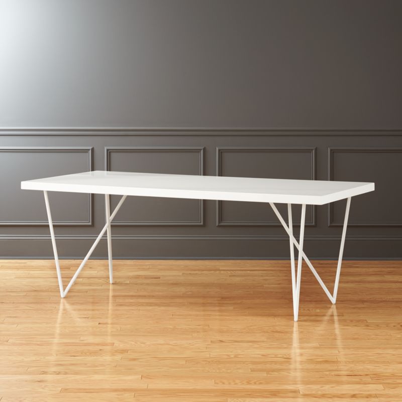 Wood Dining Tables Cb2 Dylan 36 X80 White Dining Table