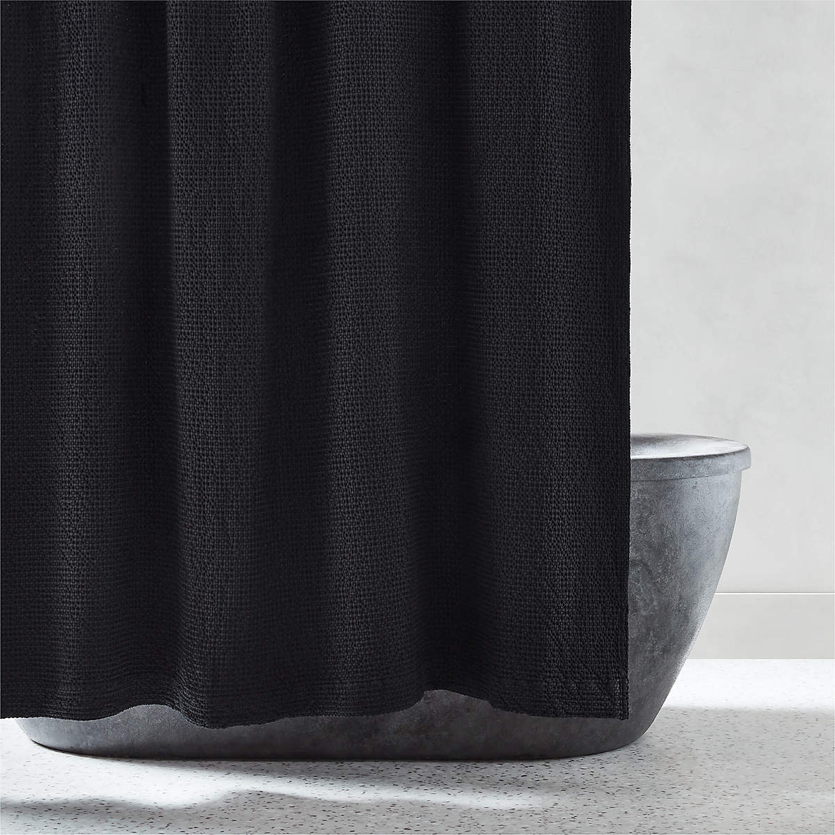 Eastind Organic Cotton Black Waffle Shower Curtain 72'' + Reviews CB2