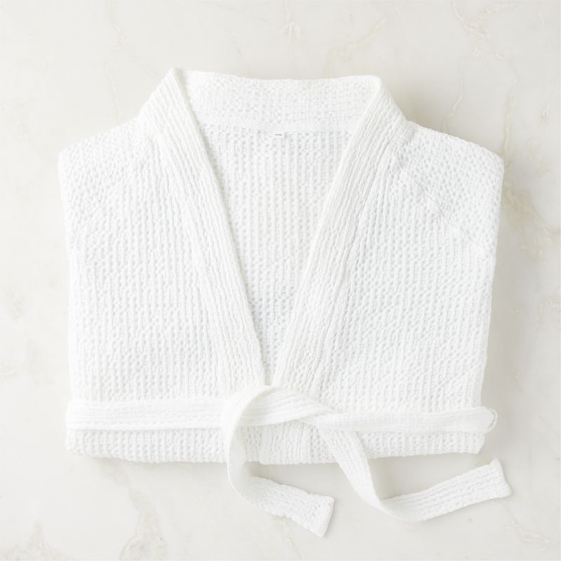 View Eastind Organic Cotton White Waffle Bathrobe S/M details