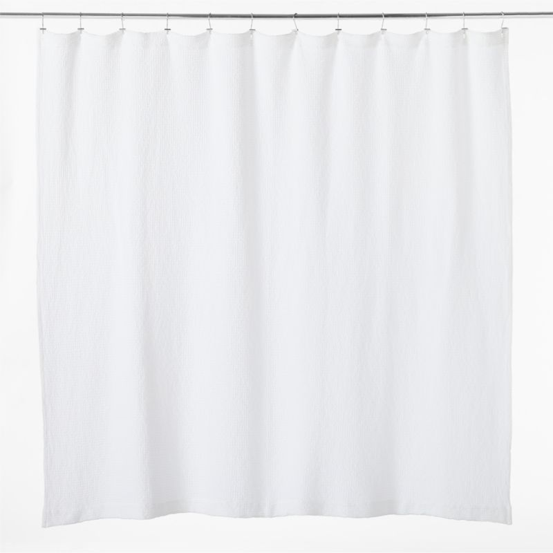 Eastind Organic Cotton White Waffle Shower Curtain 72'' - image 3 of 5