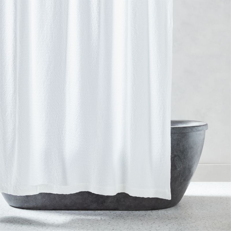 View Eastind Organic Cotton White Waffle Shower Curtain 72'' details