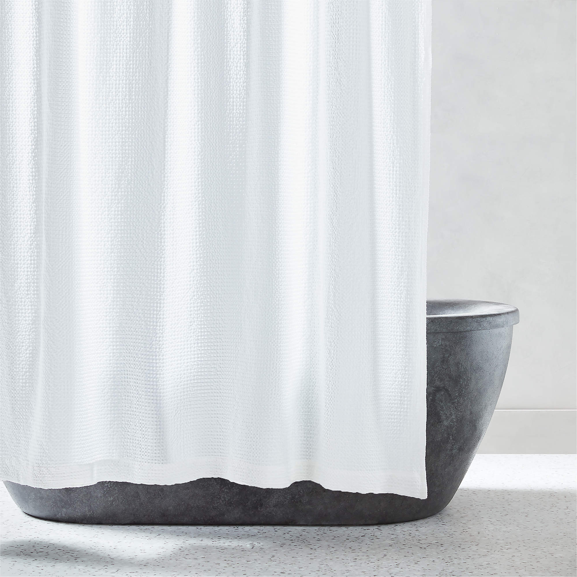 Eastind Organic Cotton White Waffle Shower Curtain 72'' + Reviews CB2