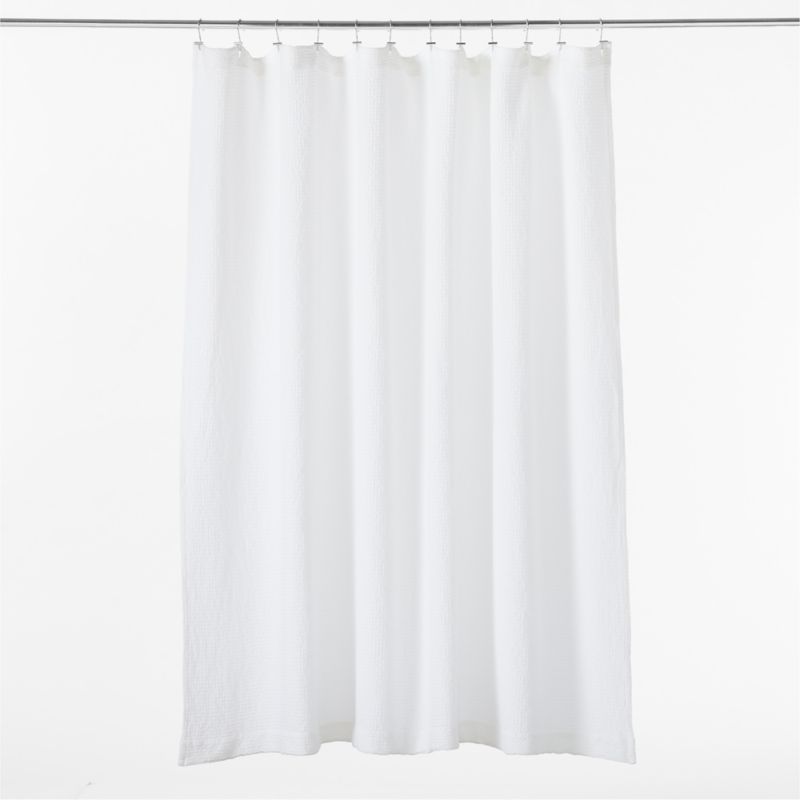 Eastind Organic Cotton White Waffle Shower Curtain 72'' - image 2 of 5