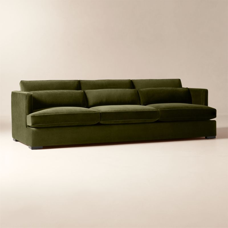 Eastman 105" Green Velvet Sofa - image 3 of 9