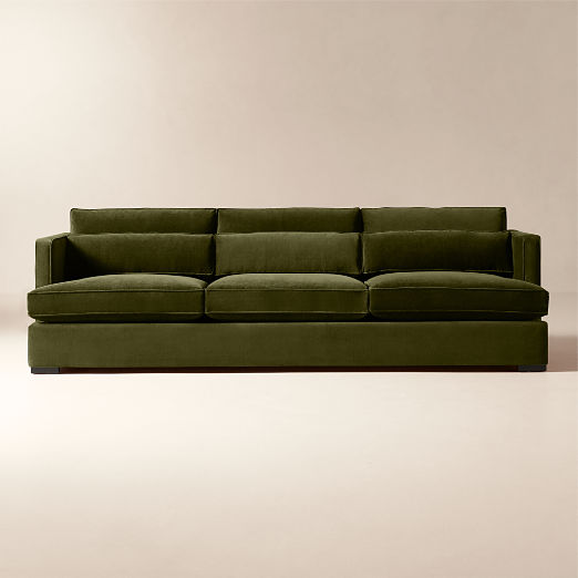 Eastman Green Velvet Sofa (75"-105")